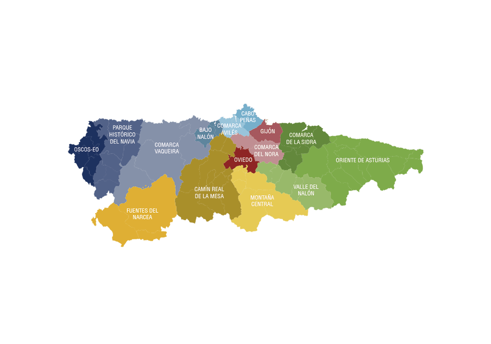 Mapa de la Comunidad de Asturias.